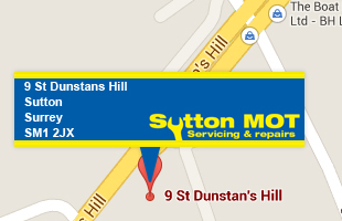 Sutton MOT's - location on map